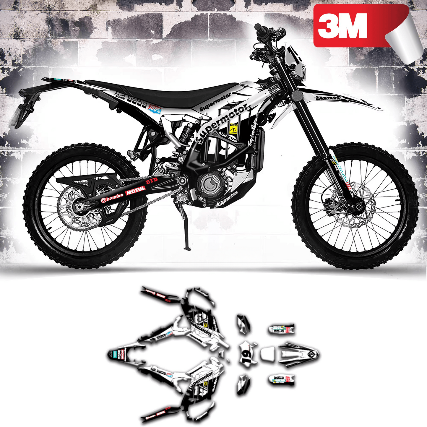 Black & White Racing Graphics Kit