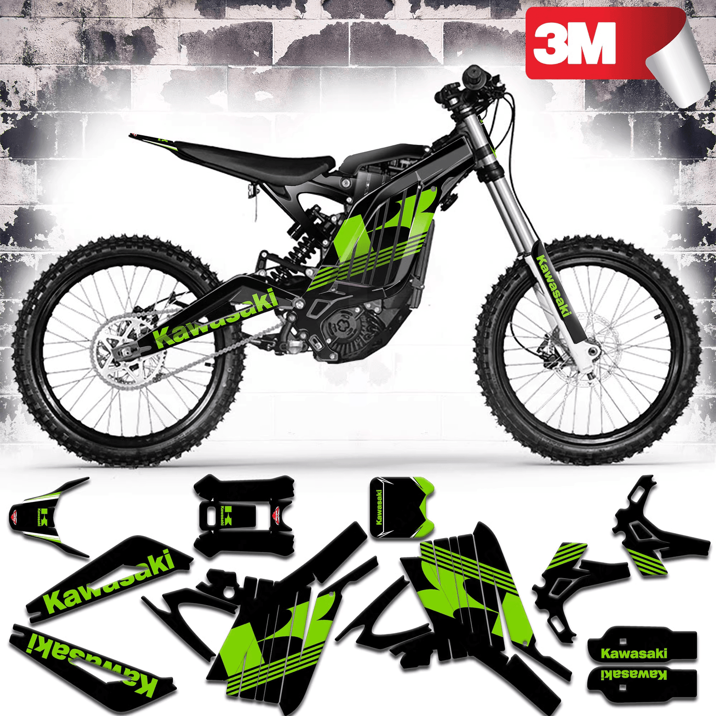 Black & Green Kawasaki Graphics Kit